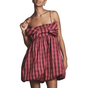 Anthropologie Maeve Bow Bubble Fit & Flare Mini Dress | Small Petite